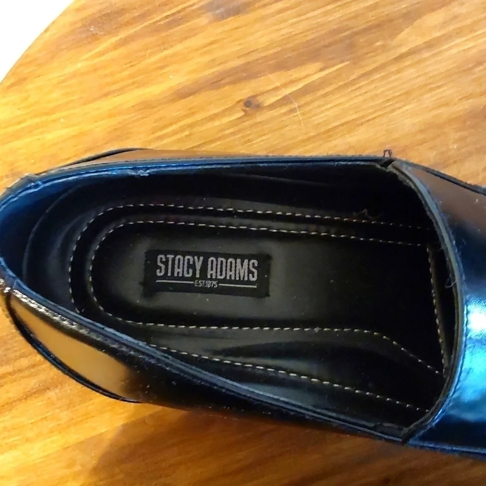 Stacy Adams Mens Black Leather Slip On Dress Shoes Loafers  Luxe Sz.12W